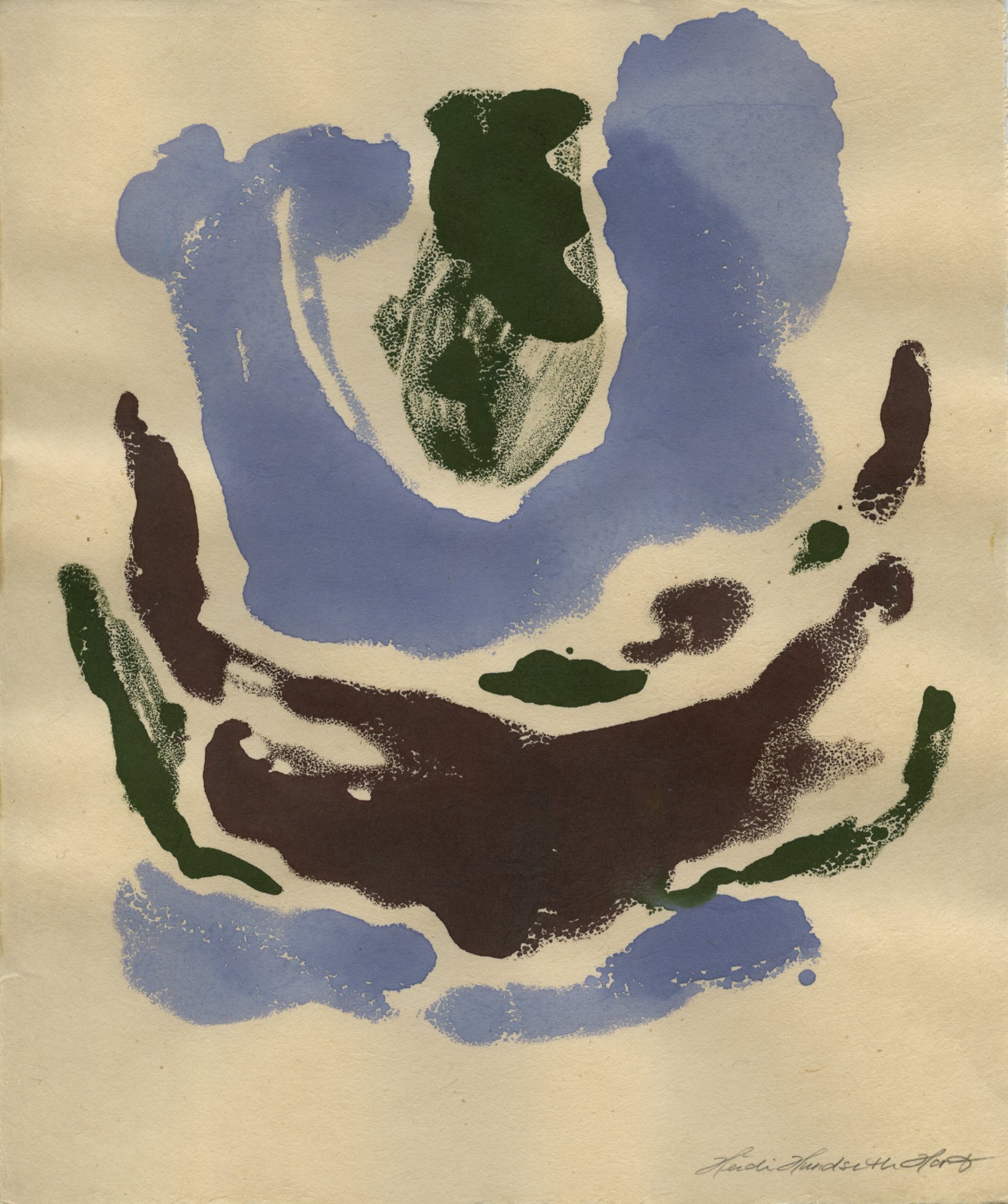 Fjordutsikt, 2025 Handmade monotype on Japan paper