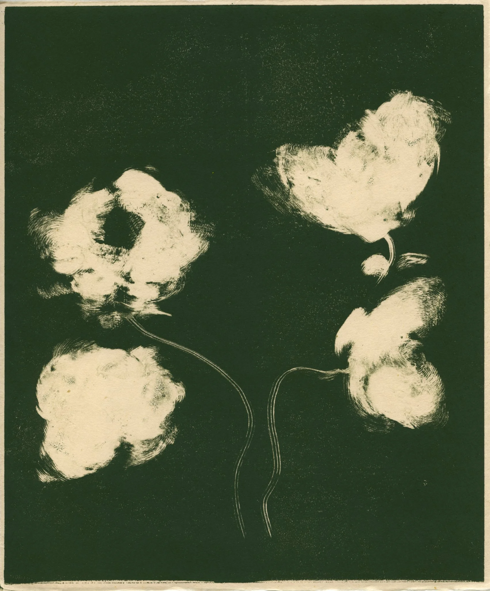 One-of-a-kind handmade monotype drawing on Japan paper, 2024