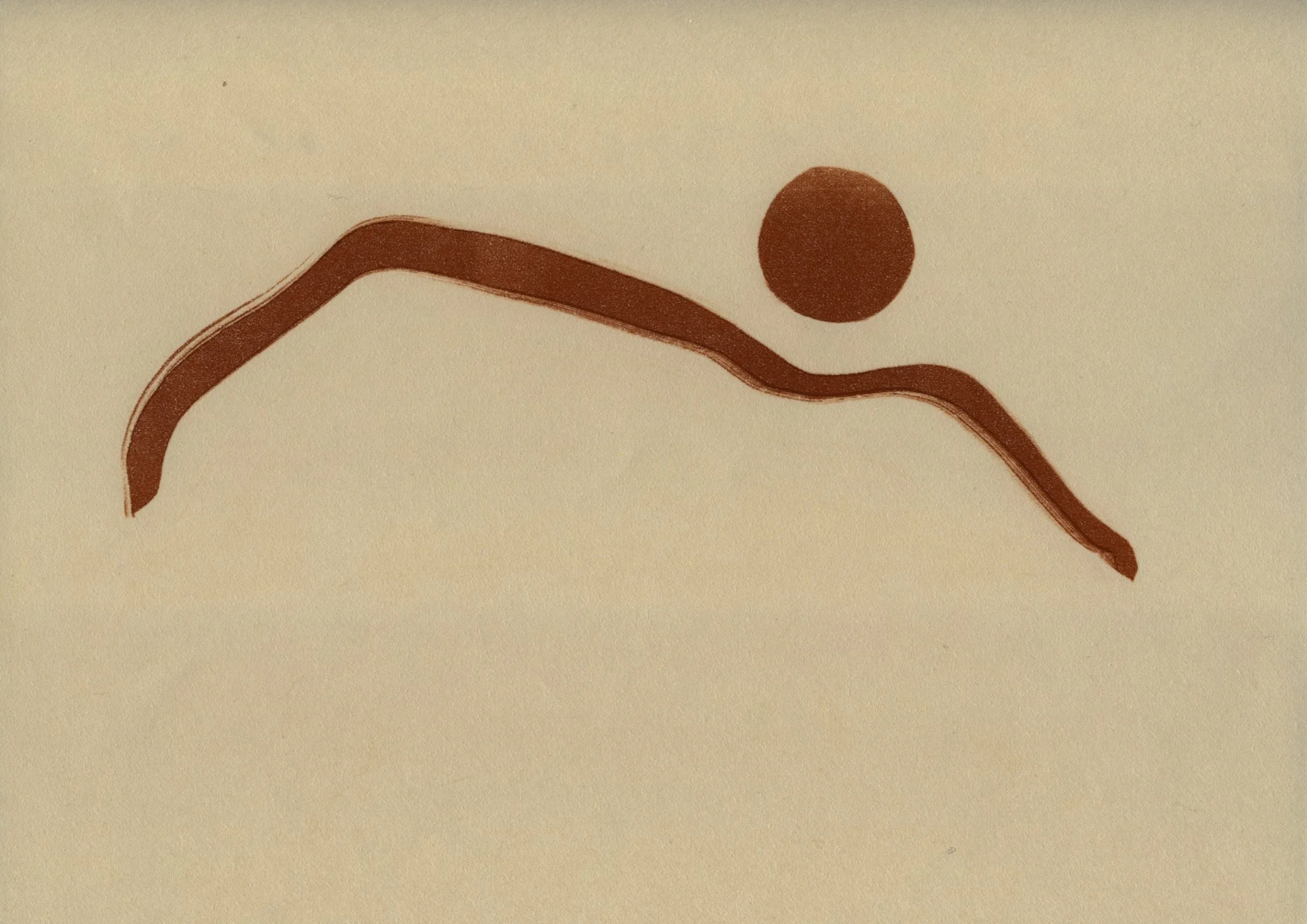  Sjå på månen, 2024  One-of-a-kind handmade monotype drawing on Japan paper   