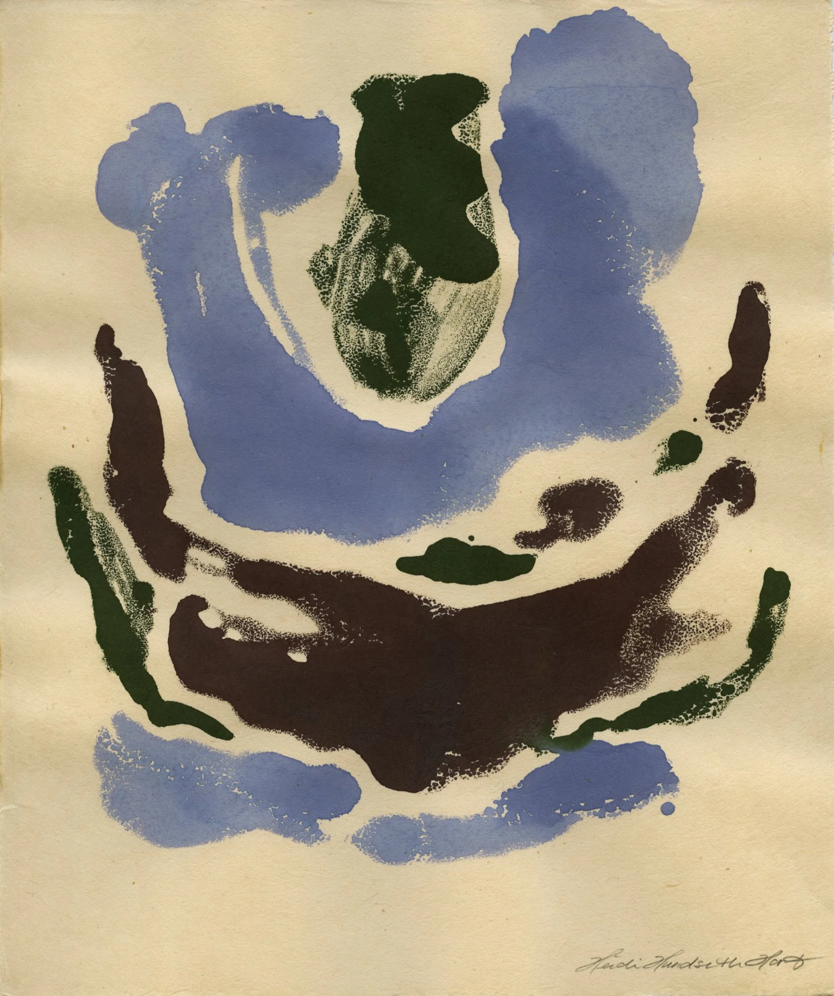  fjordutsikt, 2025  One-of-a-kind handmade monotype drawing on Japan paper   