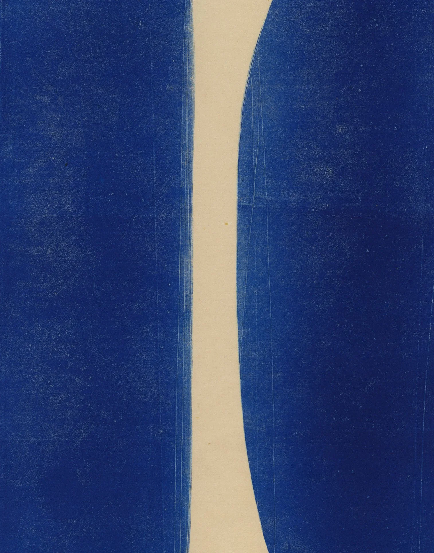  komposisjon I blå, 2022  One-of-a-kind handmade monotype drawing on Japan paper   