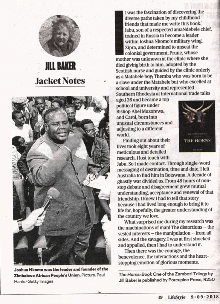 The Sunday Times: Johannesburg “Lifestyle” 9th September, 2018