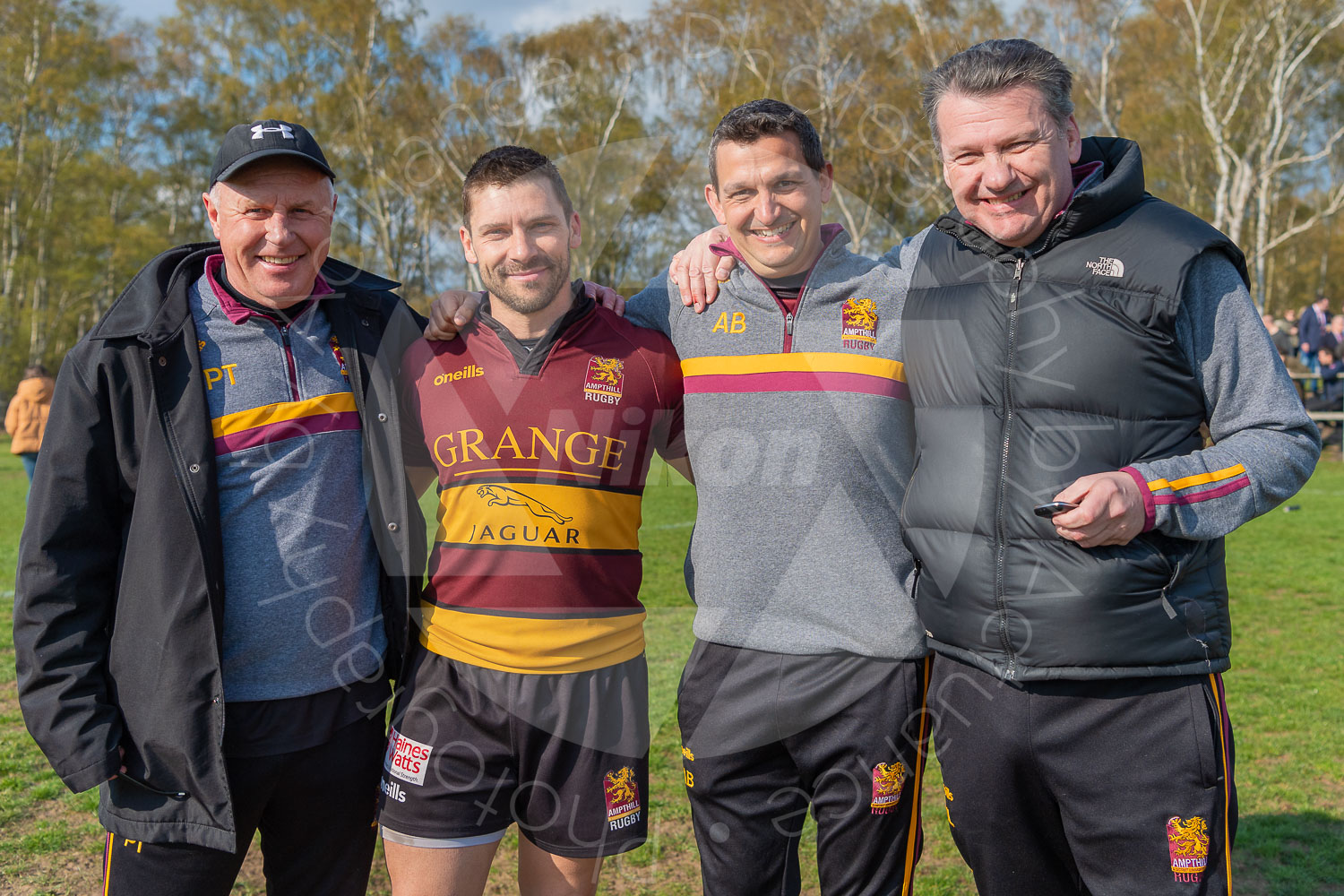 James Pritchard with the Coaching Team at his last home match prior to retirement (Photo: Iain Frankish, Actuance Photography)