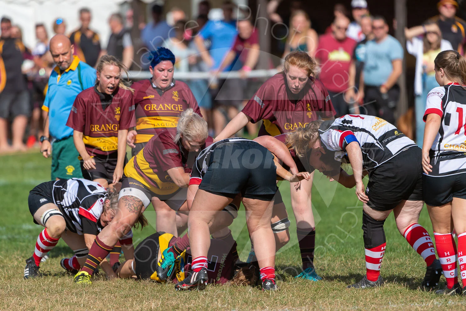 Ampthill Ladies working hard at the ruck… (Photograph: Iain Frankish, Actuance Photography)