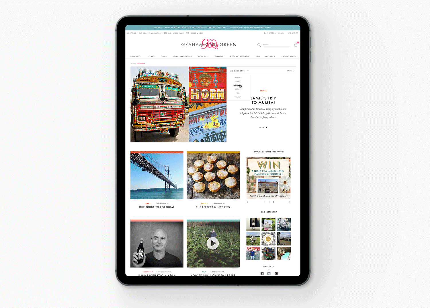 Of course, the best way to view the designs is to visit the website itself. Click here to explore grahamandgreen.co.uk