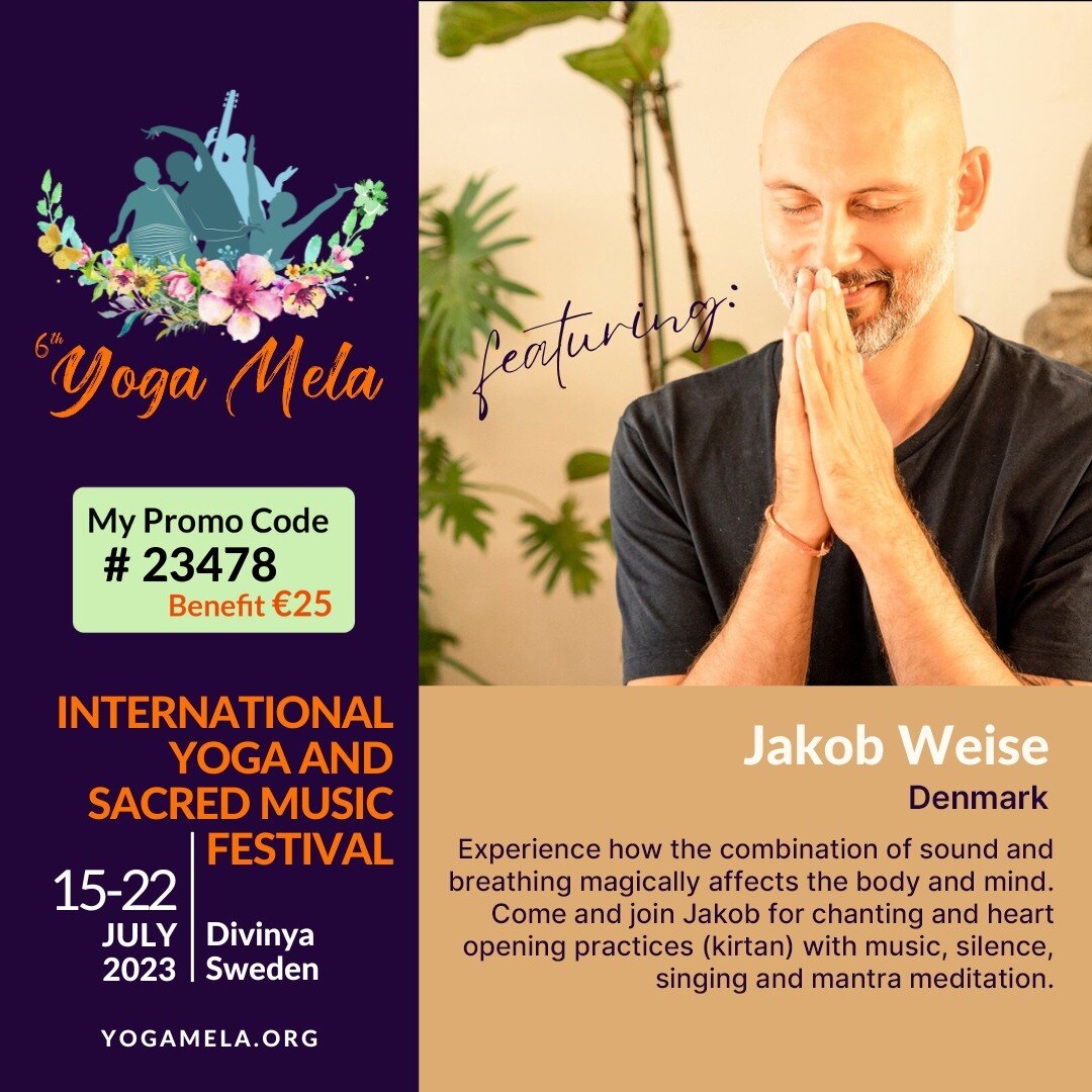 I&rsquo;m so excited to be part of this year's @yogamelafestival in southern Sweden, where I will be offering both a concert and a workshop. The festival features @devapremalmiten, @mirabaiceiba, and my sweet friend @mcmorrowbrenda (whom I will be pl