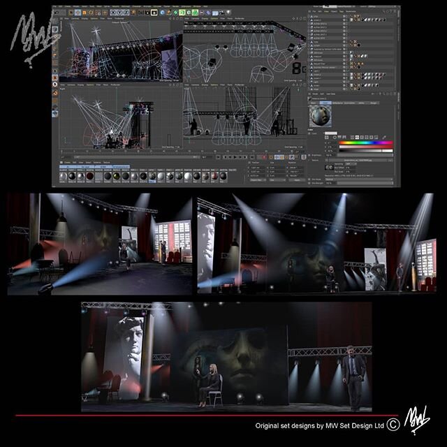Using some downtime this week to trial new @maxonc4d v21as an aid to creating set visuals. Taking a big leap from v9 to current v21! #gettingthere #setrenders #visualisation #setdesign #liveevents #eventdesign #setdesigner