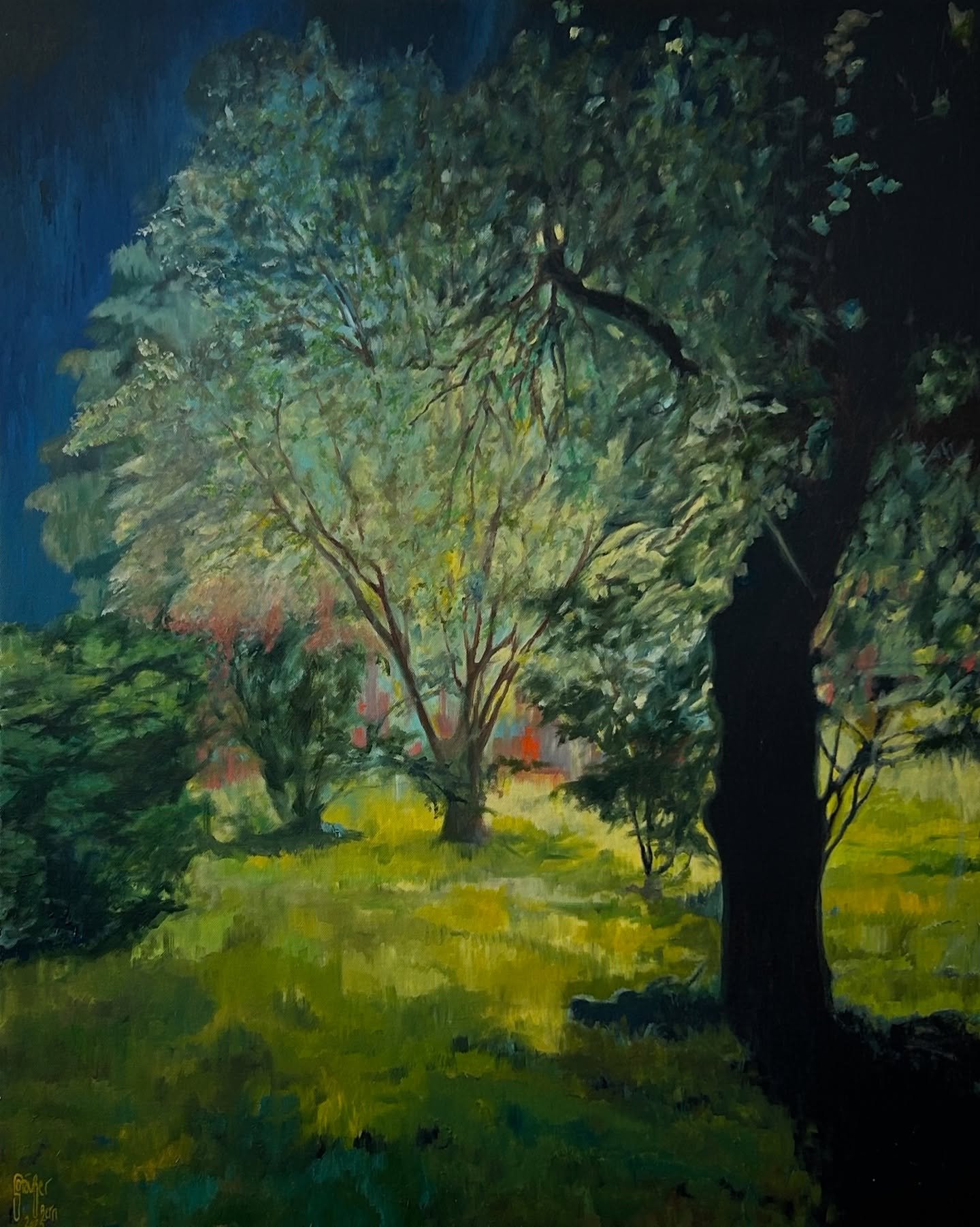 .
Title: &ldquo;The Garden&rdquo;
 &copy; Oliver Staeuber 
Technique: Oil on cotton canvas
Size: 100 x 80cm
Year: 2025
One of a kind
Exklusiv in der Galerie Hergiswil
.
Kunstausstellung:
&ldquo;Zwischen Gezeiten und Schatten&rdquo;
&Ouml;l- und Akryl