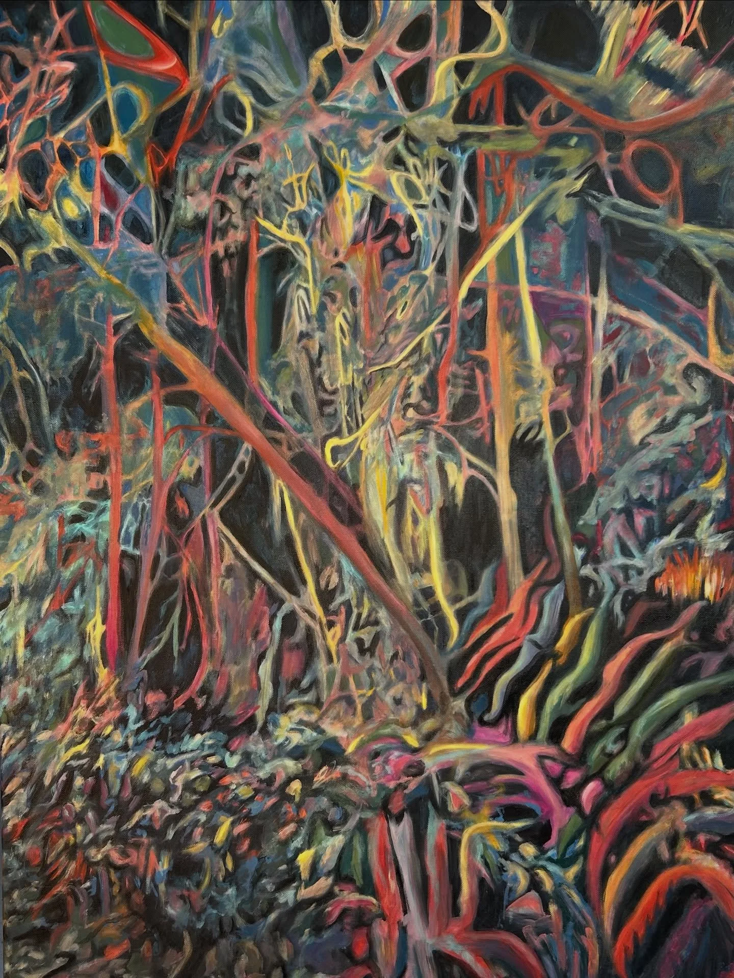 .
Title: &ldquo;Goa Party&rdquo;
 &copy; Oliver Staeuber 
Technique: Oil on cotton canvas
Size: 110 x 80cm
Year: 2025
One of a kind
Exklusiv in der Galerie Hergiswil
.
Kunstausstellung:
&ldquo;Zwischen Gezeiten und Schatten&rdquo;
&Ouml;l- und Akrylb