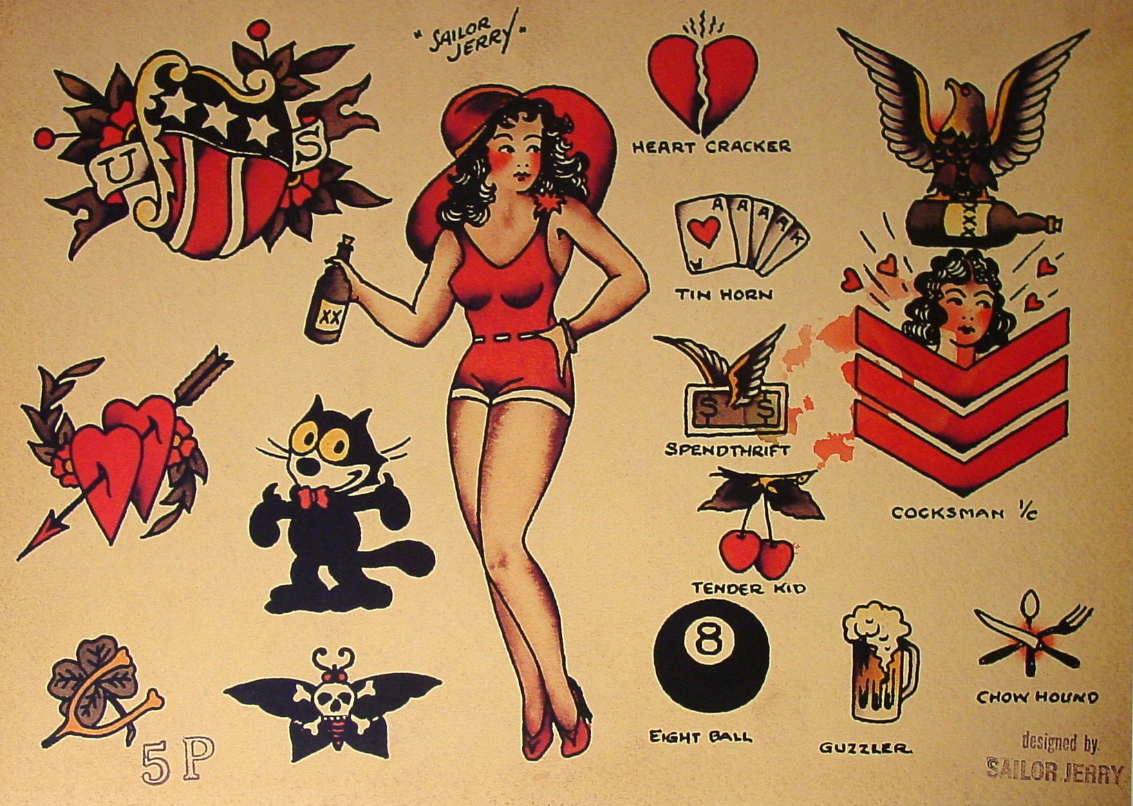 Sailor jerry tattoo flash タトゥー 洋書supreme-