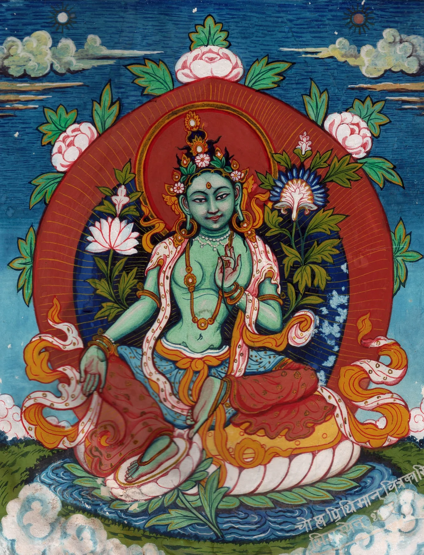 Green Tara from the Tibetan Mythology