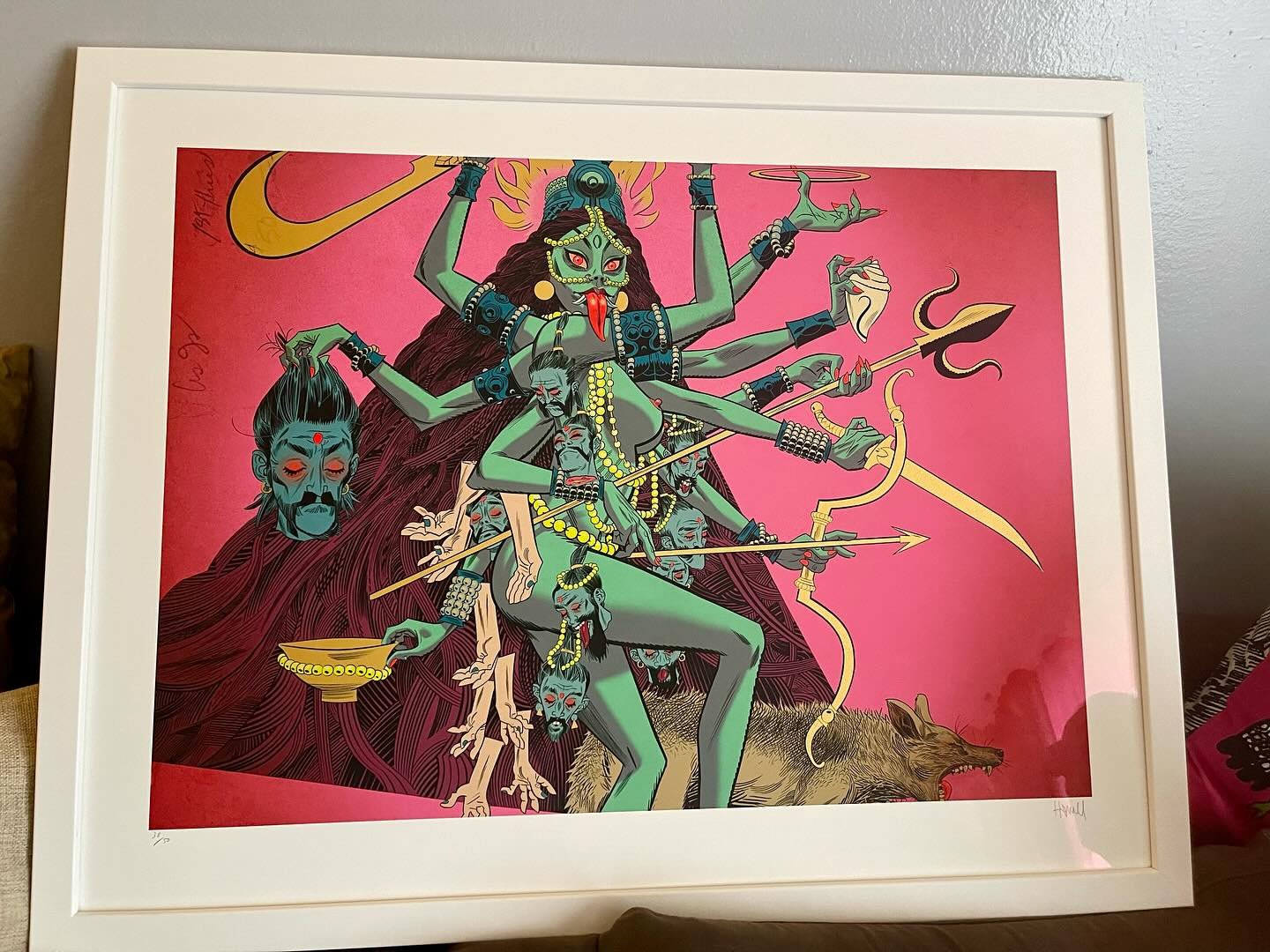 @markgilsonic and I are celebrating 25 years together! And to celebrate, he got me the most amazing gift- a limited edition @hewll print of Kali Ma! This is the most epic gift I&rsquo;ve ever received. Thank you Mark for this incredibly thoughtful gi