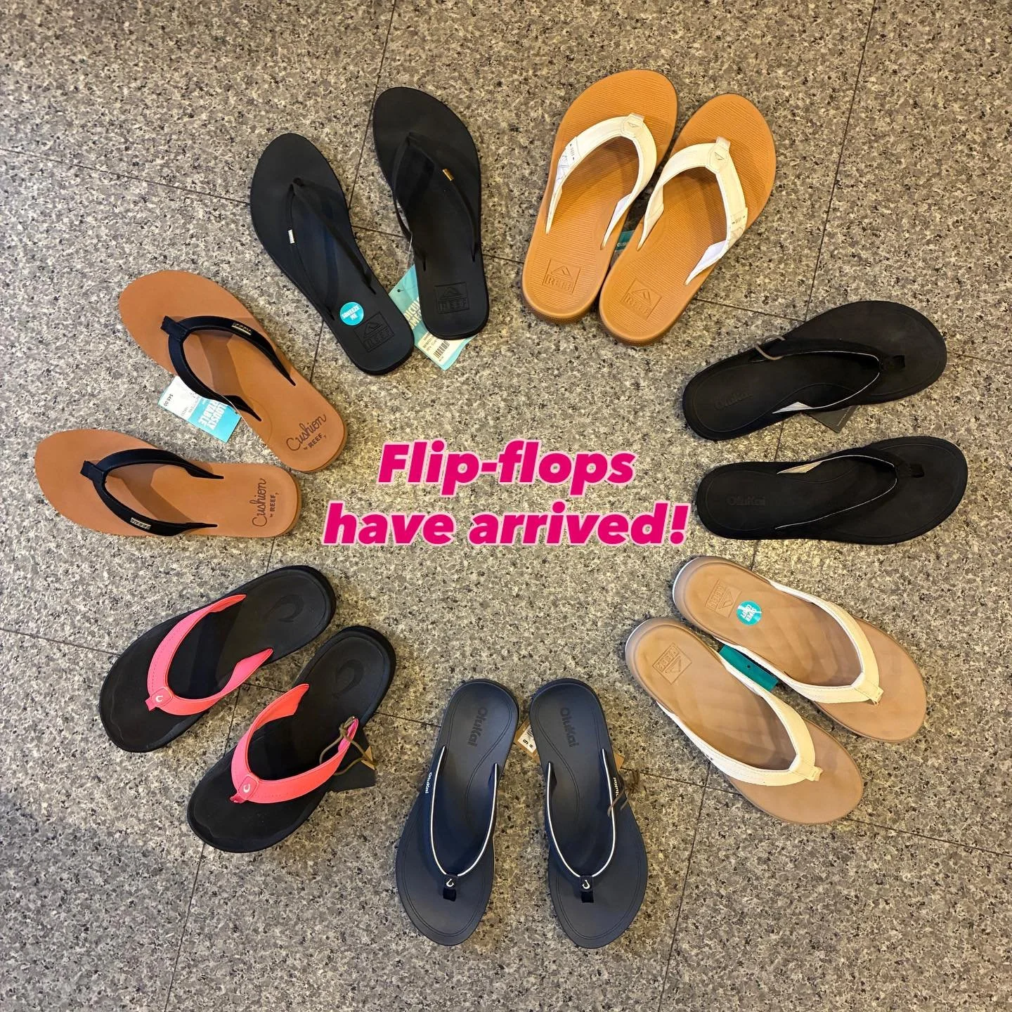 New inventory alert 🚨 flip-flops are now available at Marblehead Outfitters! Shop Olukai and Reef styles now 🩴

P.S. We will also be receiving Rainbows in March, so stay tuned 🌈🤫