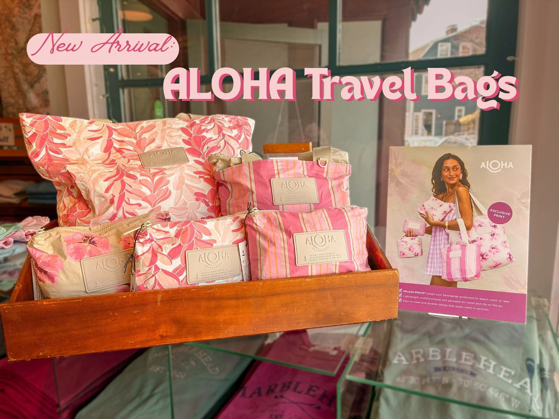New product alert! Aloha's gorgeous travel bags are perfect for the beach or any other adventure you may take 🌺Water-resilient, easy to clean, and adorable patterns -- who could ask for more? 

#smallbusiness #marbleheadma #shoplocal @alohacollectio