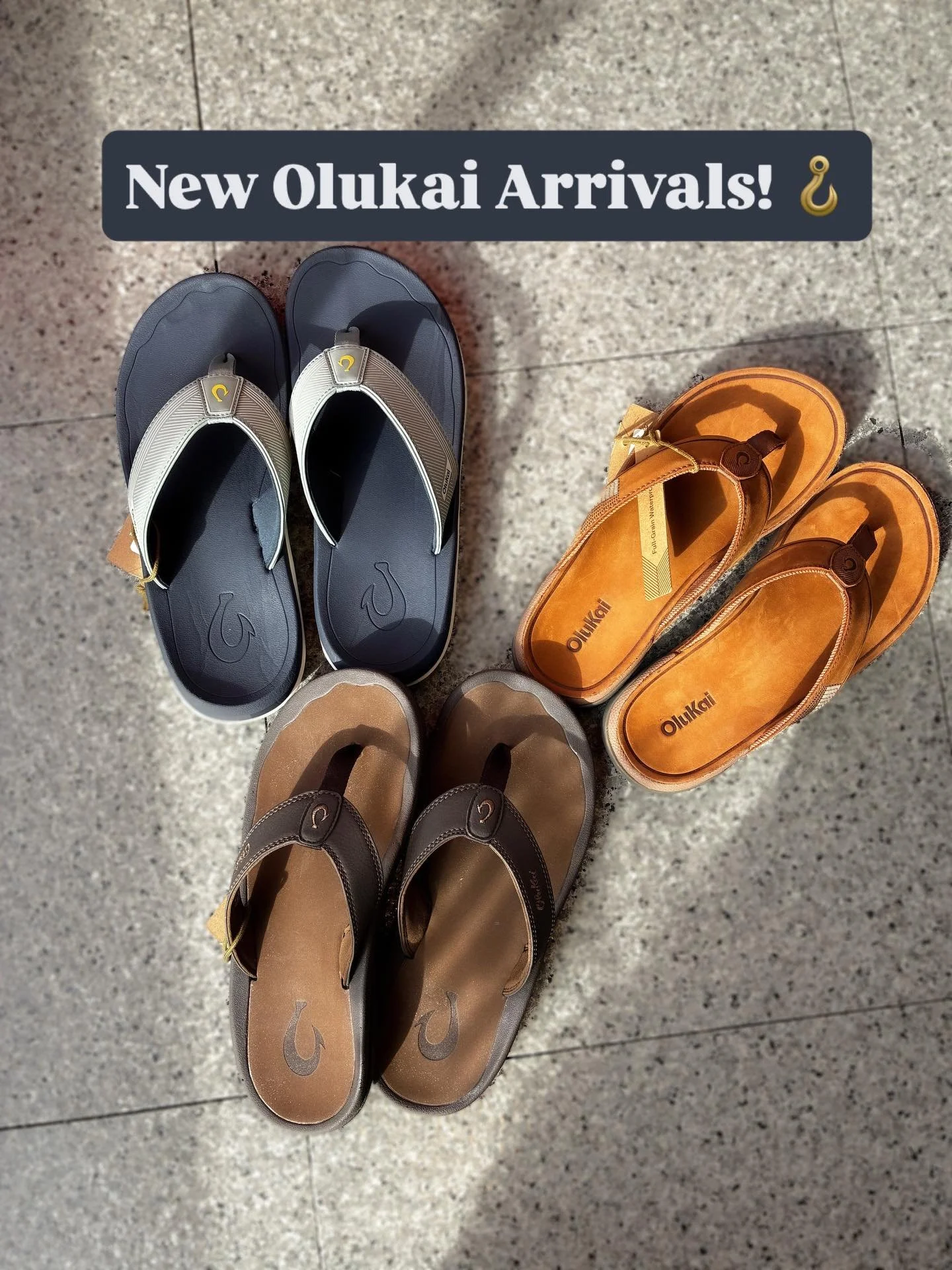 Come check out our new Olukai flip-flop styles! Women&rsquo;s and Men&rsquo;s available now 🩴☀️