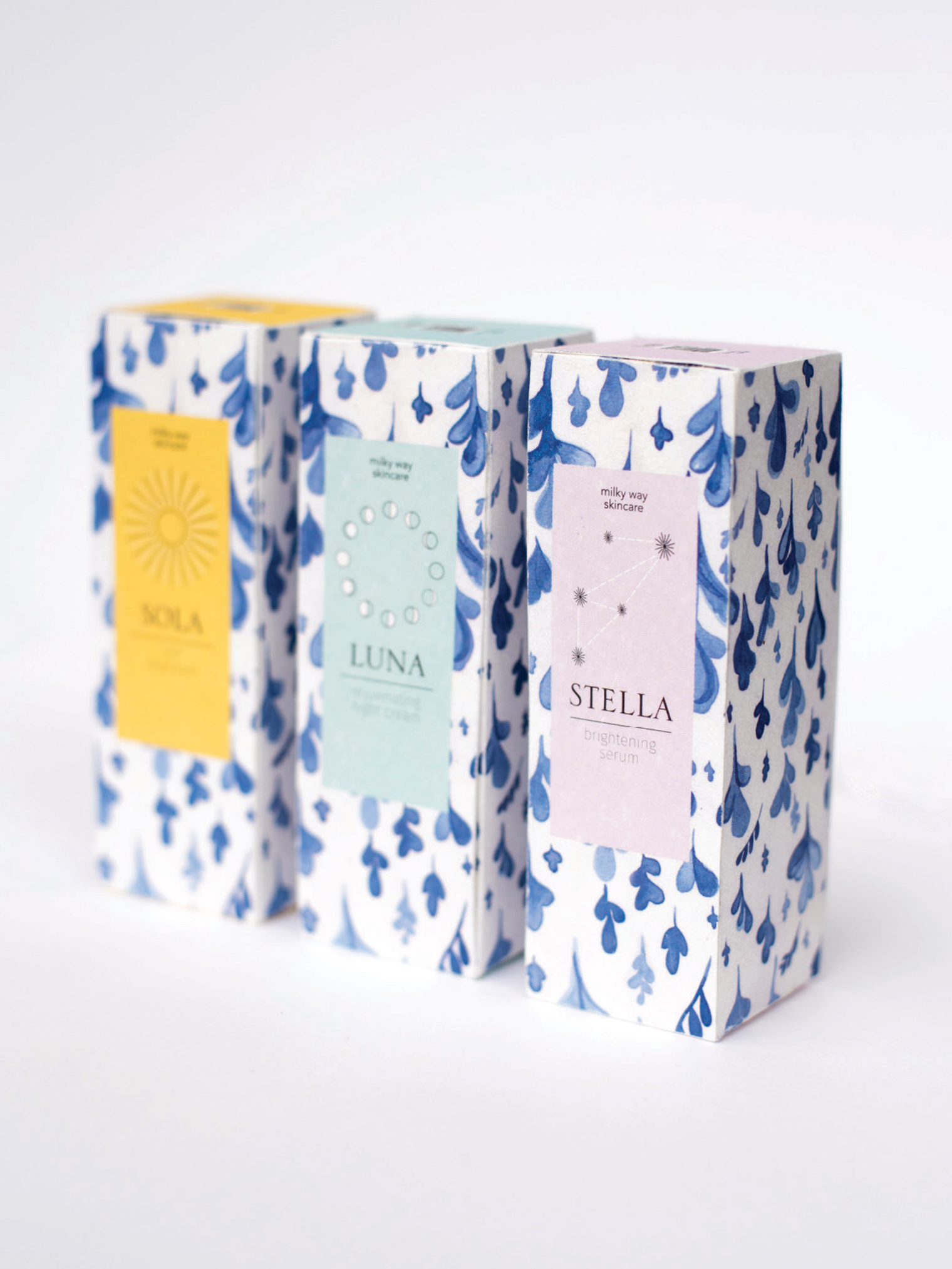 "Milky Way Skincare" packaging design by Hailey Asquin