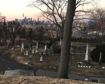 Green-Wood Cemetery in Brooklyn holds Eric’s favourite view of Manhattan.