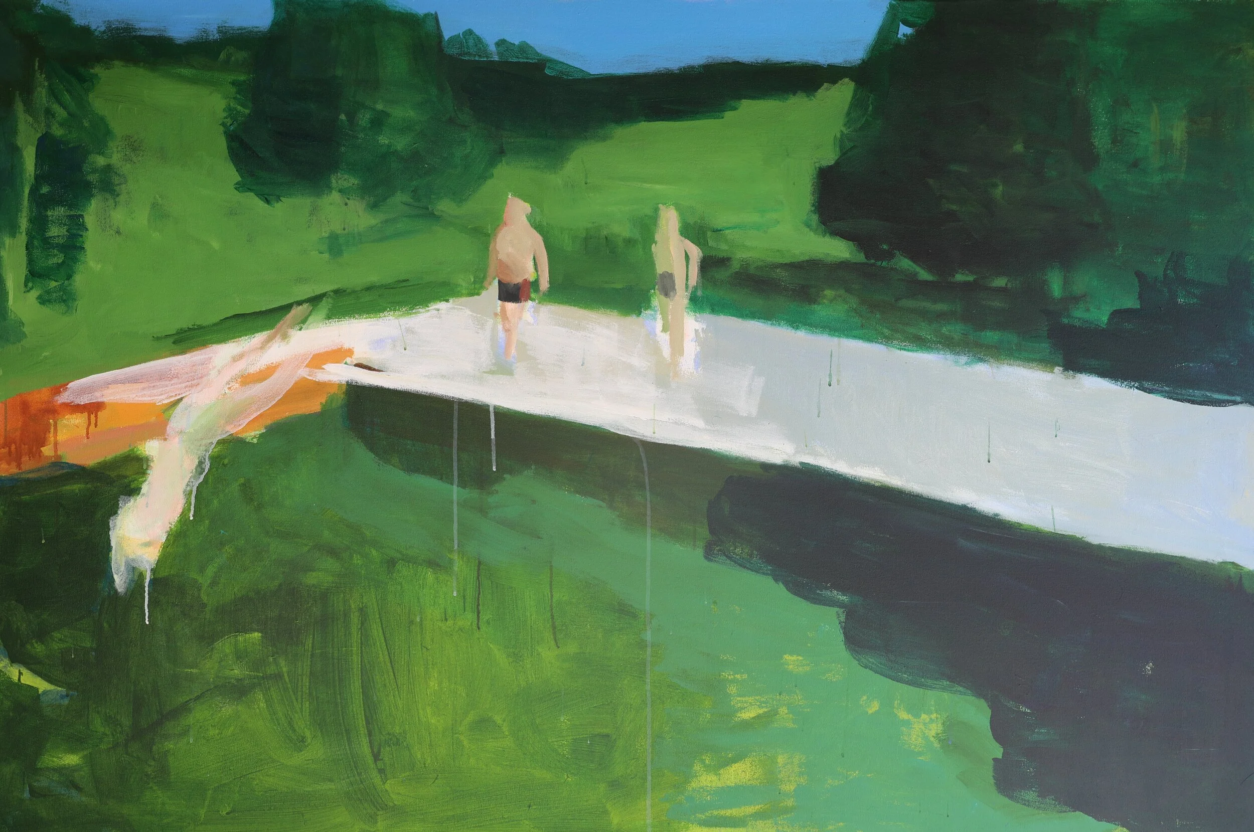 Jumping into the water II  121 cm X 181 cm