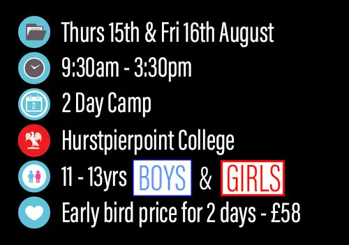 *Early bird price only available up until Friday 10th May 2019, £30 a day after that. Pick clothing sizes in booking form.