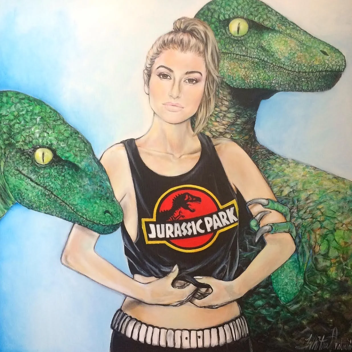 OLDSCHOOL JURASSIC PARK 36x36"
