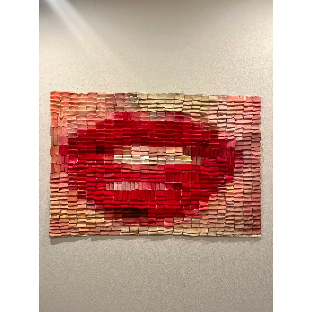 Leather & Fabric collage art by Whitney L Anderson