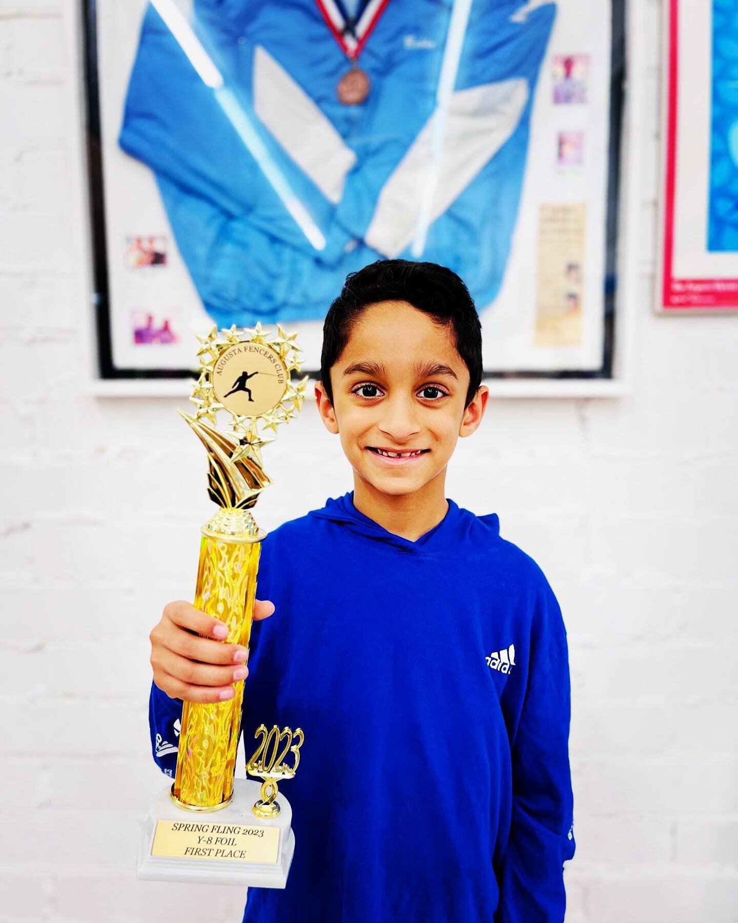 Gold medal 🥇 for Jai in the Y8 event!!So proud of our youngest competitive fencer! Today, at the Augusta Spring Fling Tournament 🤺👏👏