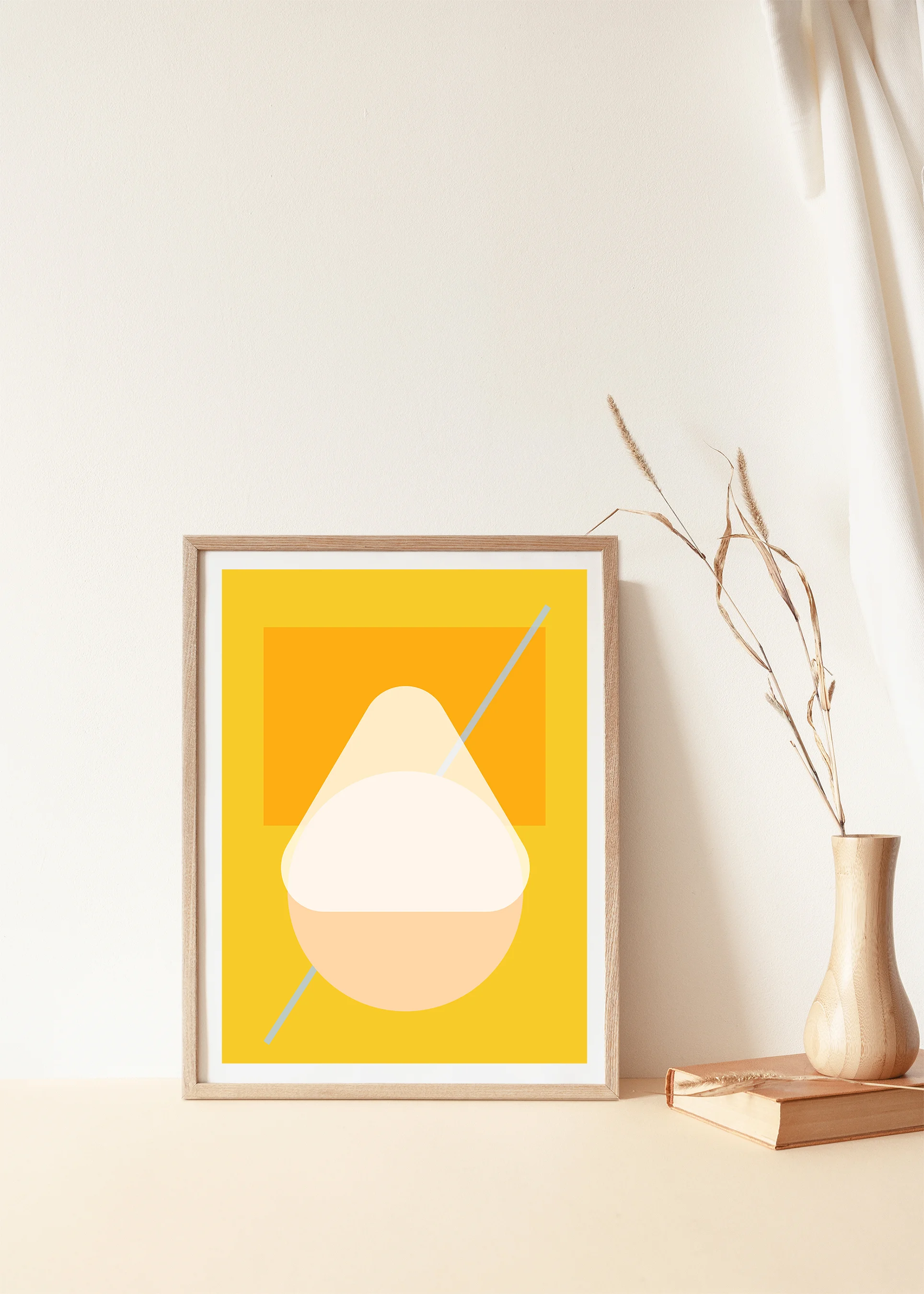 Yellow Geometric Print Frame Wood.jpg