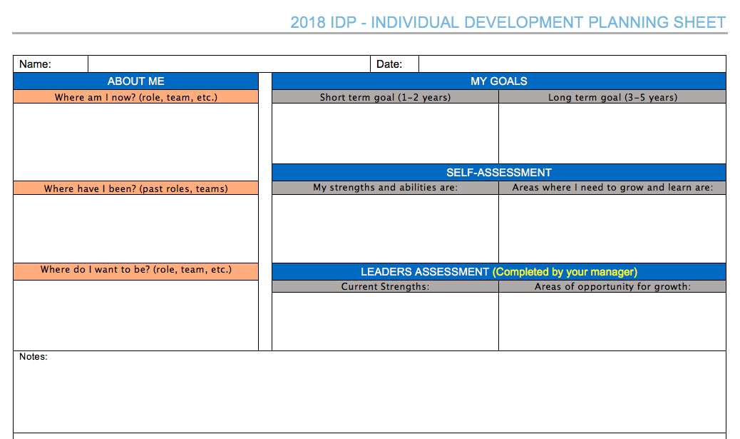 Individual Development Plan courtesy of Pegasus Logistics Group.