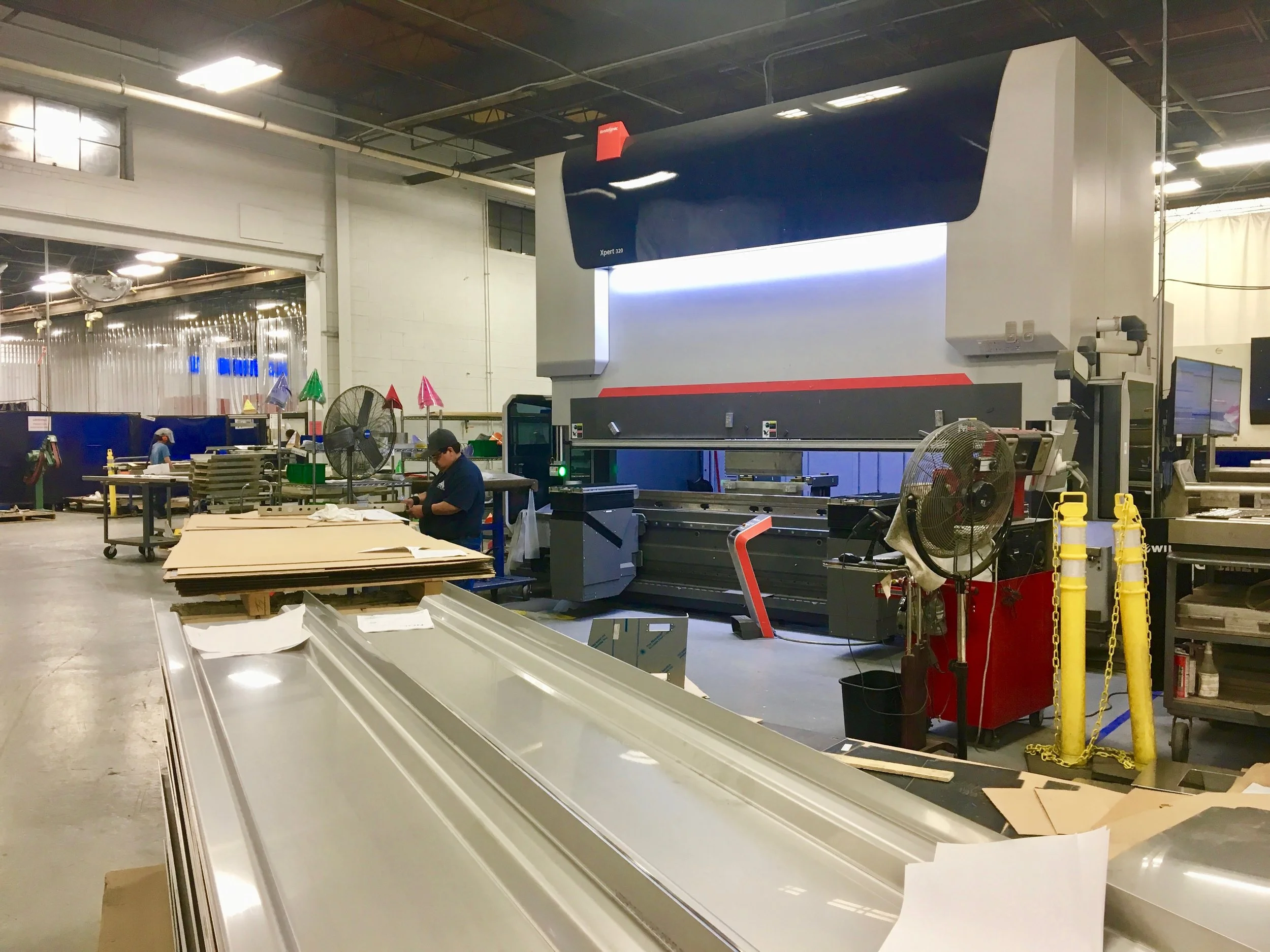 A team member in the fabrication facility.