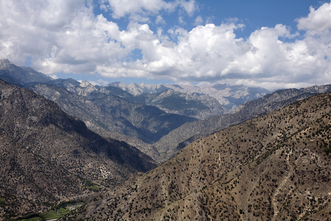 September 2009: A valley in the Hindu Kush mountains in Kunar province, viewed from a U.S. Army helicopter.