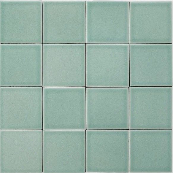 blue green handmade tile