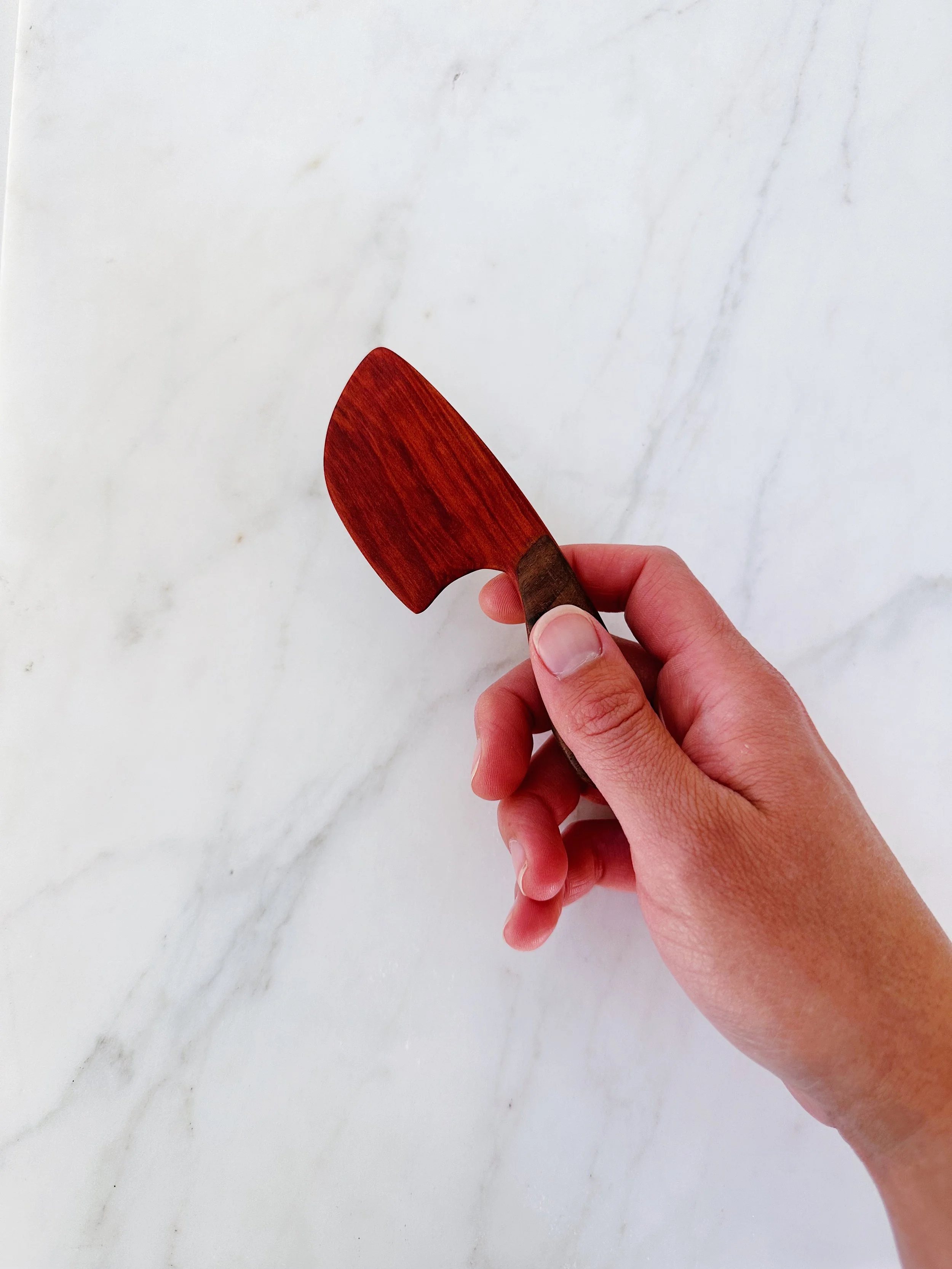 Redheart and Walnut Mini Cheese Knife
