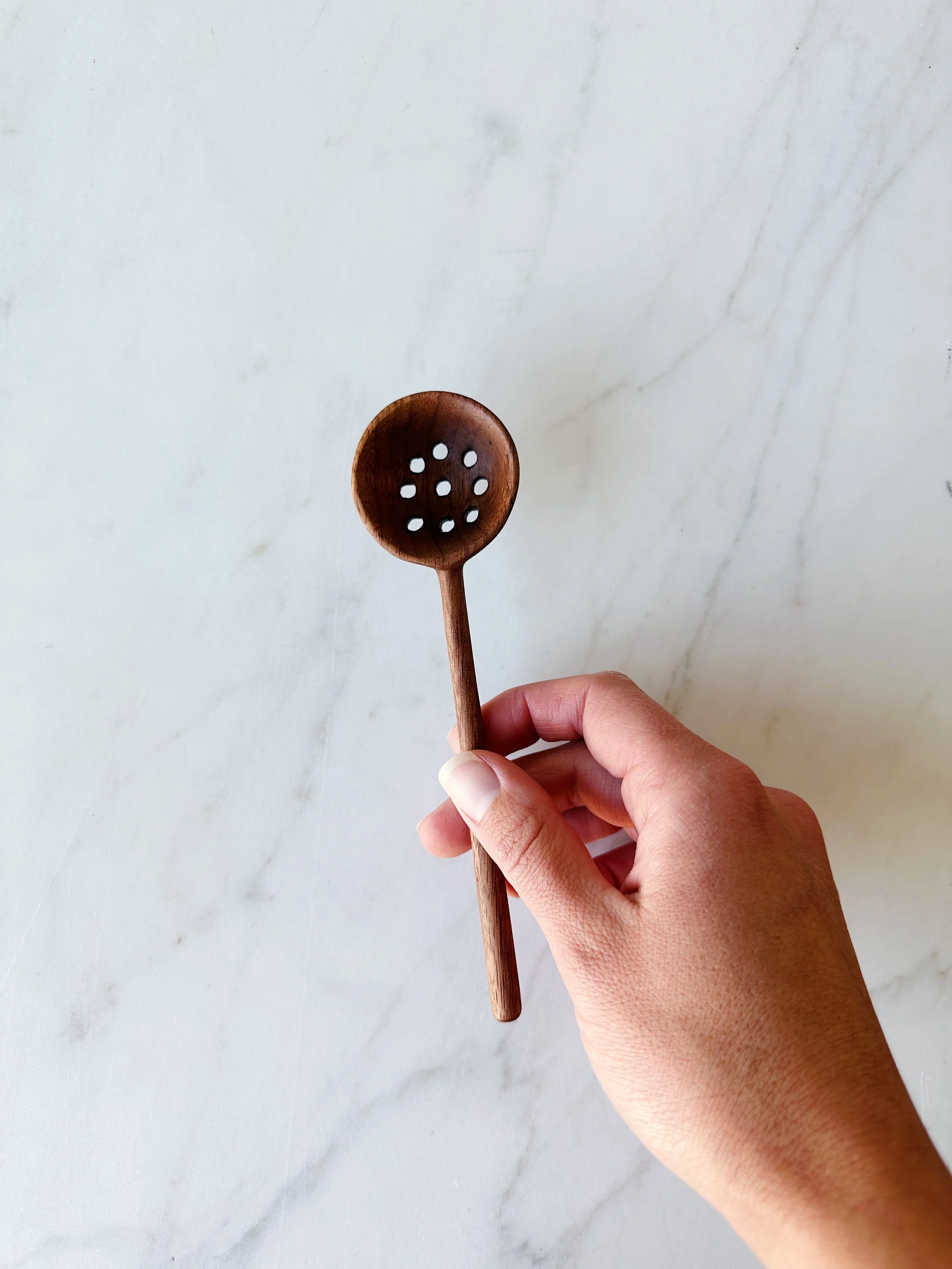 Walnut Mini Slotted Spoon