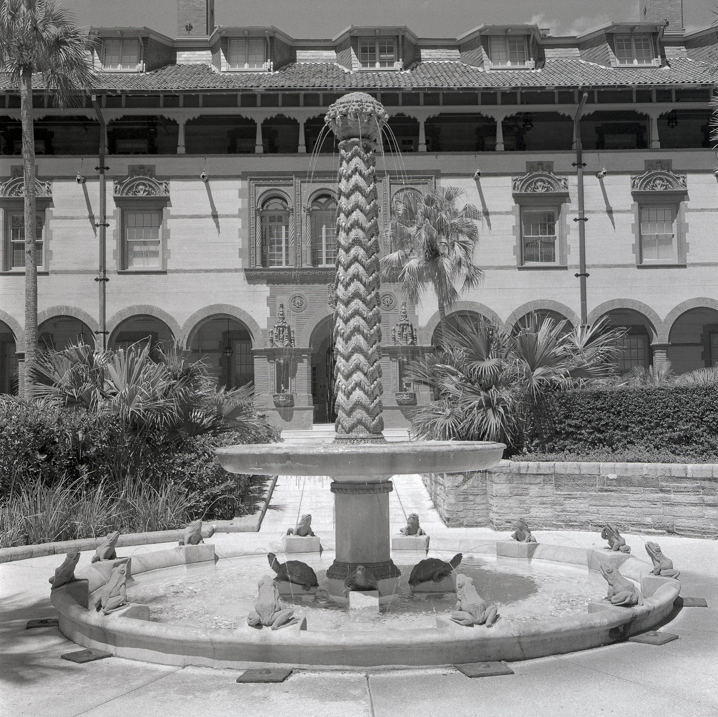 Sundial fountain at the former Ponce de León Hotel
