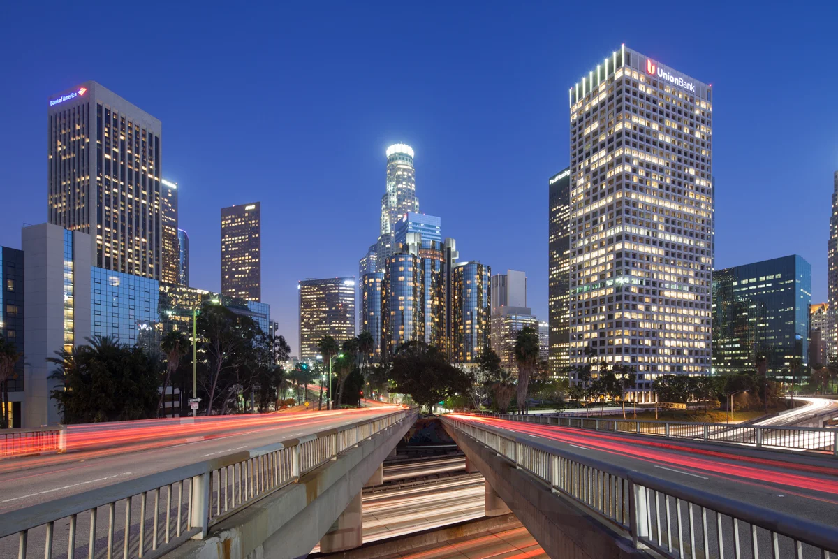 Downtown Los Angeles - 4th Street Bridge and 110 Freeway