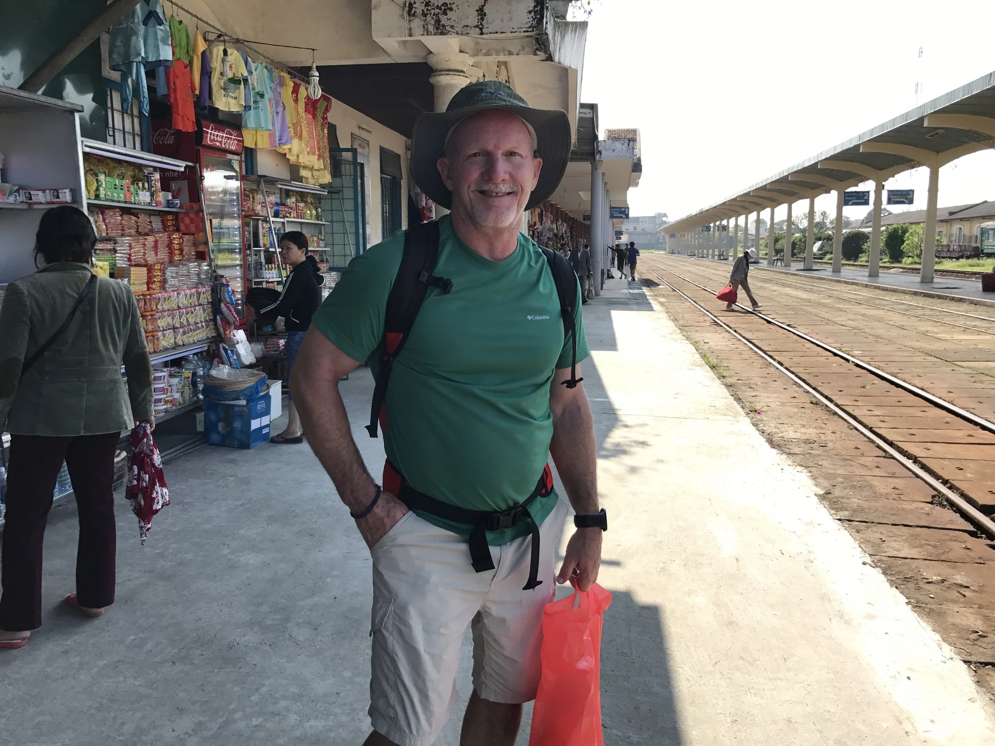 Barry Waiting on The Train in Vietnam