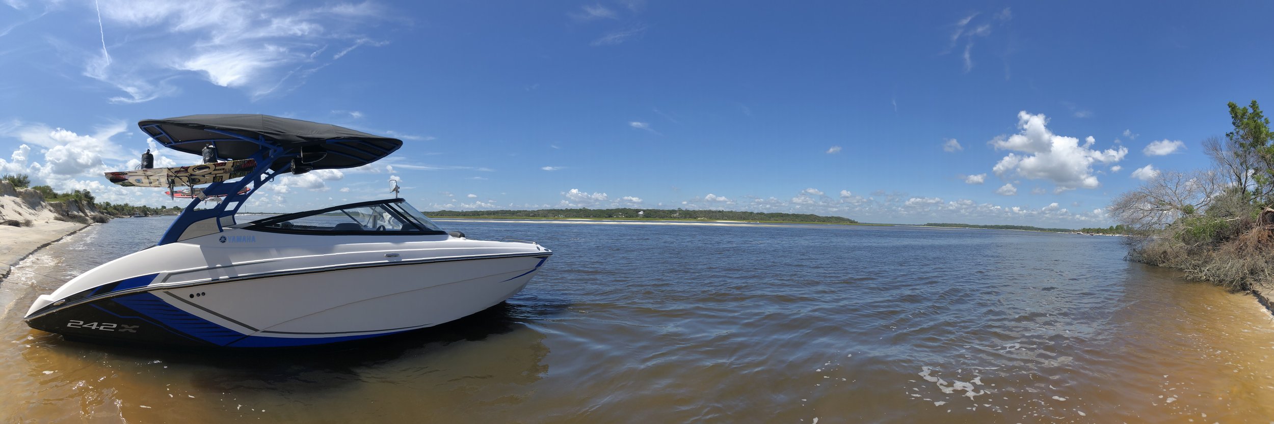 2018 Yamaha 242X Backed Up & Anchored at Beach (Jacksonville, Florida)