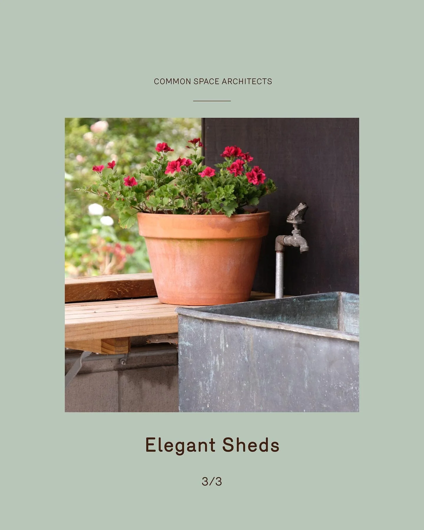 Elegant Sheds 3/3 ⁠⠀
⁠⠀
 A farming family requested a new carport, washing line and garden shed for their backyard. We used raw, robust materials to keep within budget, but also to blur the boundaries of buildings and the garden. Concrete blocks whic