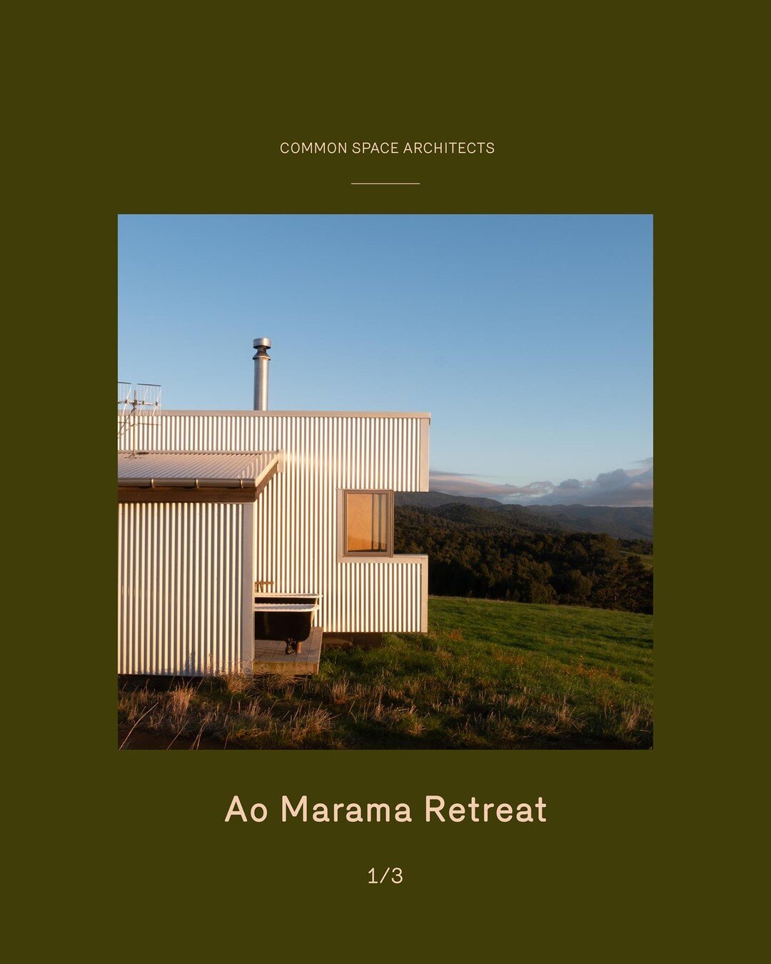 Ao Marama Retreat 1/3⁠
⁠
&ldquo;This truly rustic retreat invokes the collective Kiwi memory of remote huts and simple comfort. The quintessential hut is reinvented by the architect via an elegantly articulated vernacular form and structure.&rdquo;⁠
