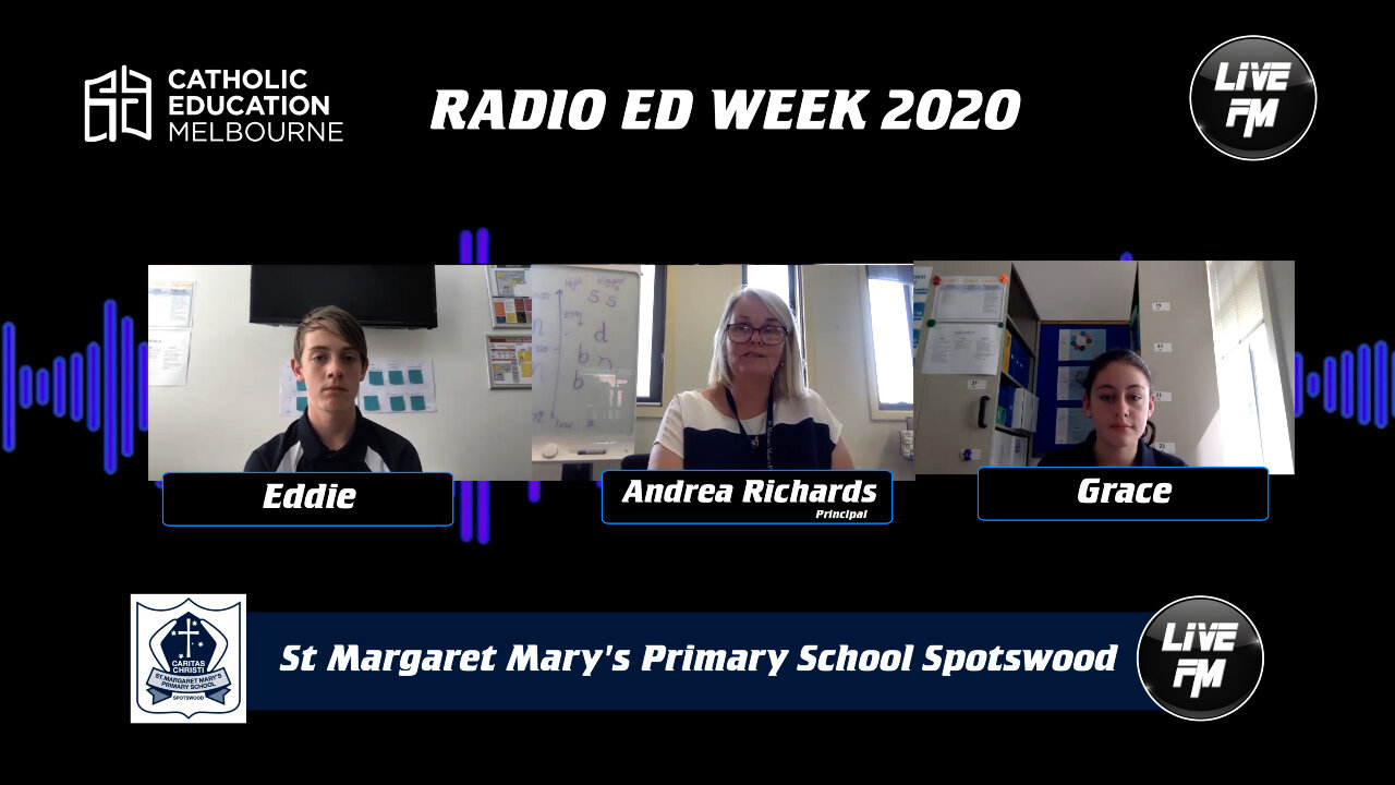 1 - CEM RADIO ED WEEK 2020 - St Margaret Mary Primary School Spotswood Leaders with Andrea Richards..jpg