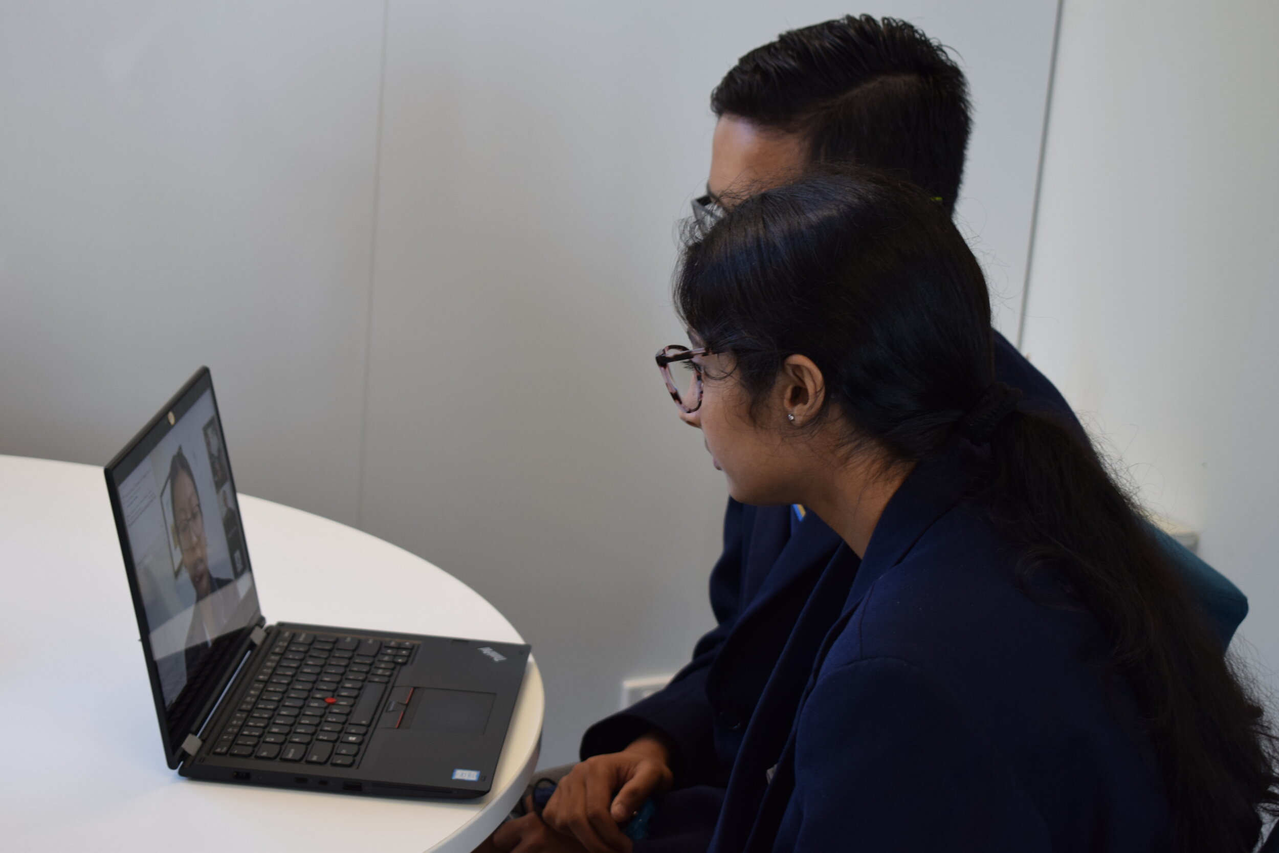 Jamie interviewing Year 7s Josh and Vaani.JPG