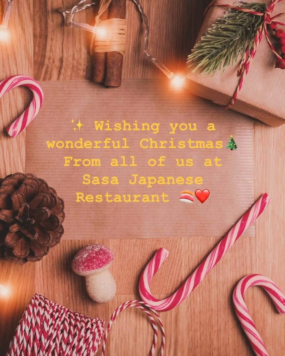 Repost from @sasa_sanfrancisco
&bull;
🎄✨ Celebrate Christmas the Sasa way ✨🎄
Gather with loved ones and enjoy fresh sushi, cozy flavors, and holiday cheer.
This Christmas, let Sasa be part of your celebration 🍣❤️
Our business hour as usual 
lunch 