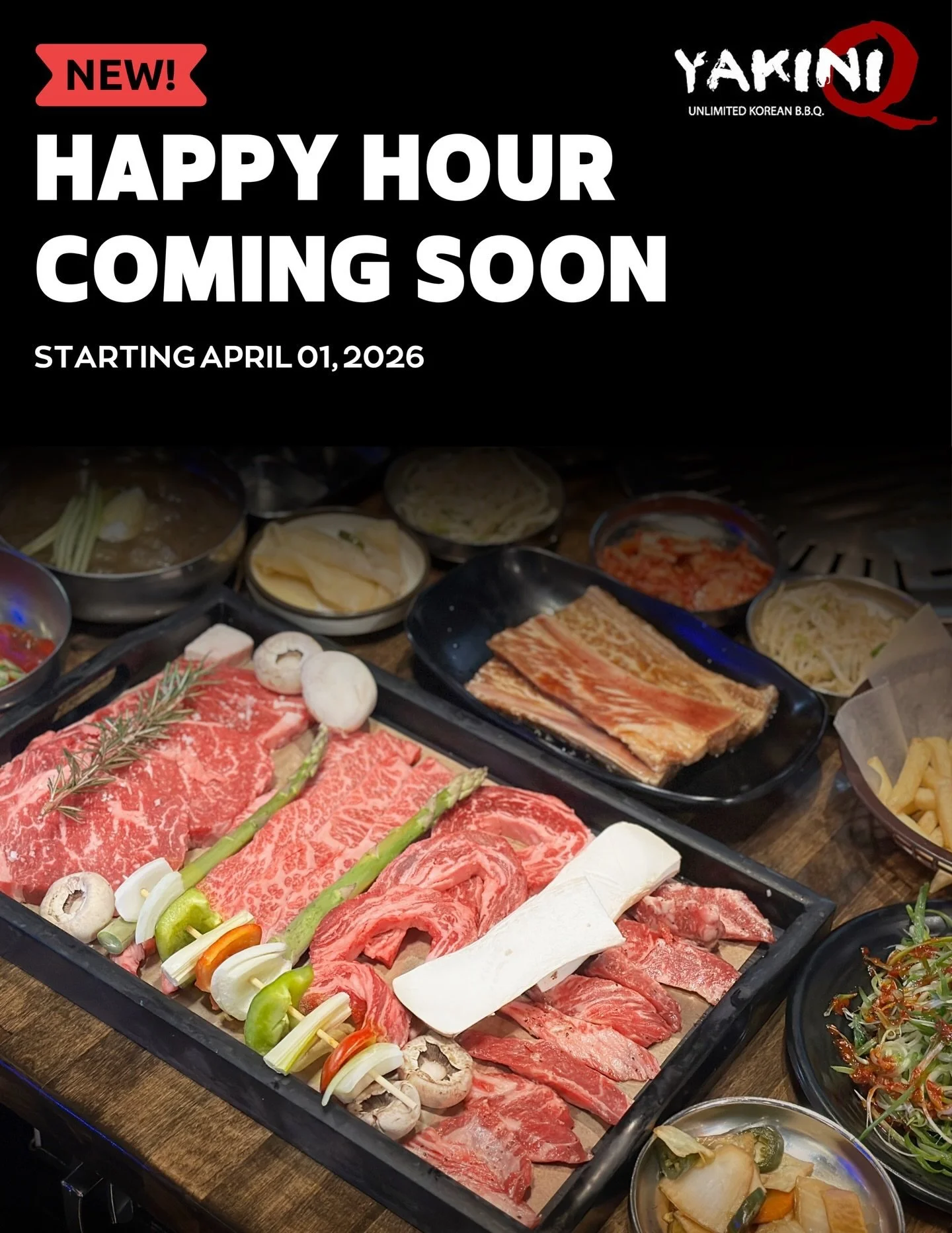 Happy Hour Specials starting April 1st!!!🤩

Repost from @yakiniqsf
&bull;
Thank you everyone for waiting! We are back with our NEW Happy Hour Special!
Starting April 1st, you get to enjoy YakiniQ for a special price! (Will be announced shortly)

Mon