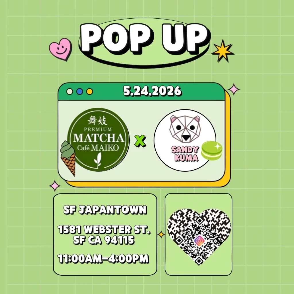Pop-Up Alert!!🚨 

Repost from @sandykumabear
&bull;
Matcha lovers! 💚this one&rsquo;s for you 🍵✨

I&rsquo;ll be popping up at @matchacafemaiko Japantown on Sunday 5/24 from 11:00am&ndash;4:00pm with a special macaron menu inspired by Cafe Maiko!

I