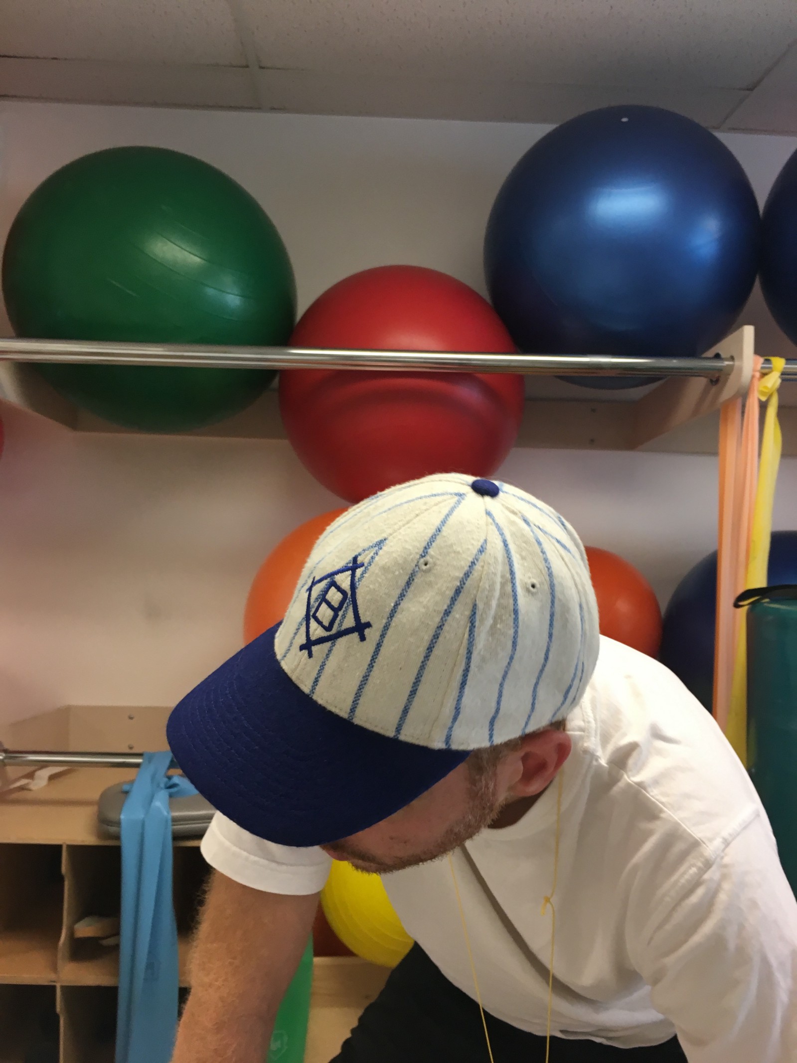 Vintage Brooklyn Dodgers Hat currently in rotation during one of my PT sessions (Photo: William R. Potter)