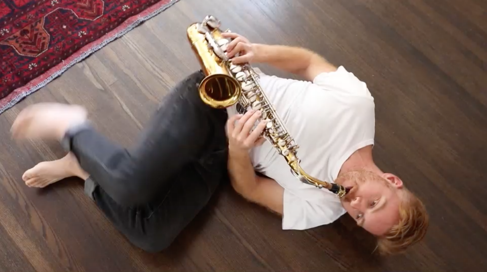Saxophones sound better when played spinning around on the floor