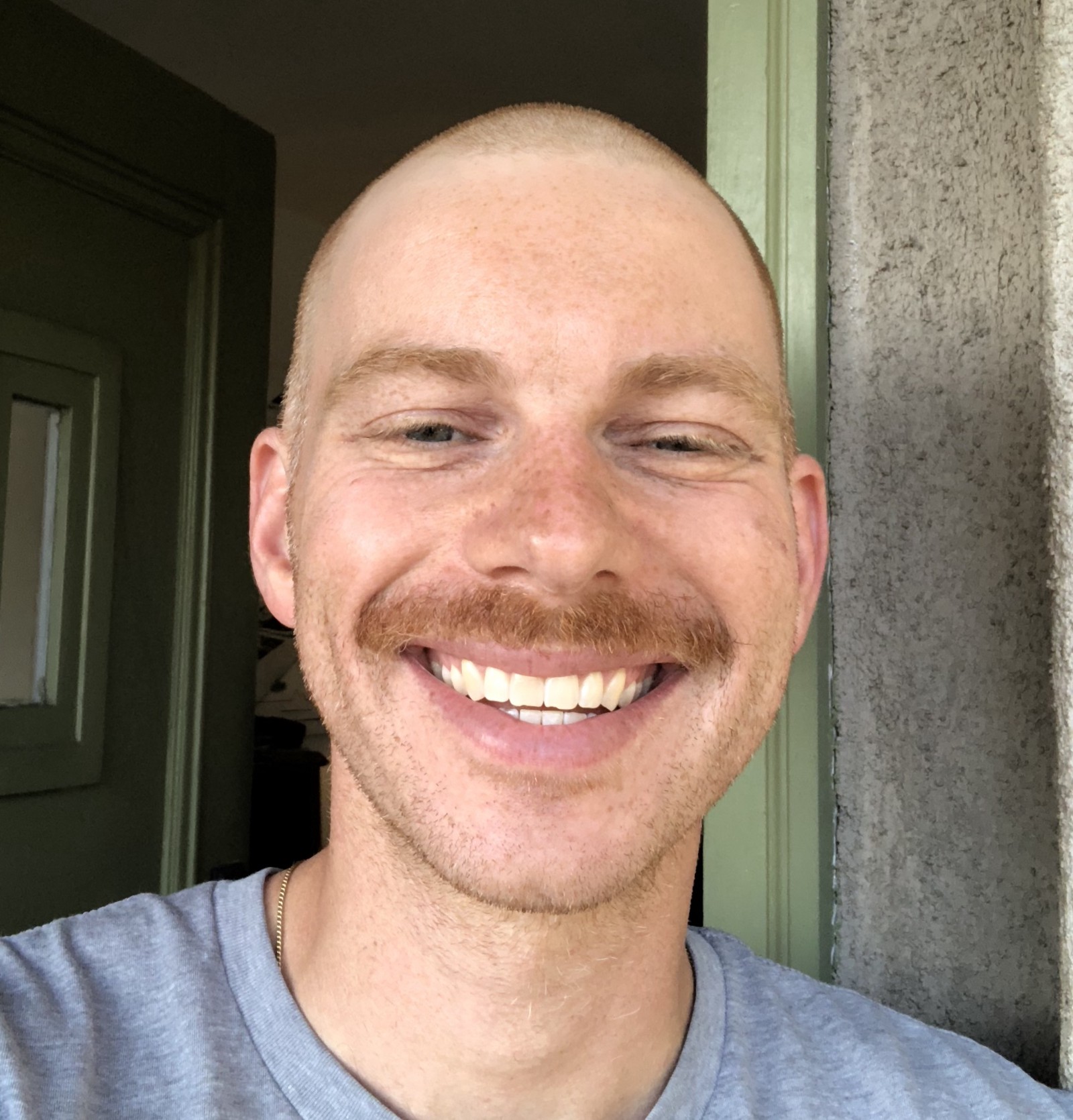 A real live smile, with a little bit of mustache for added oomph.