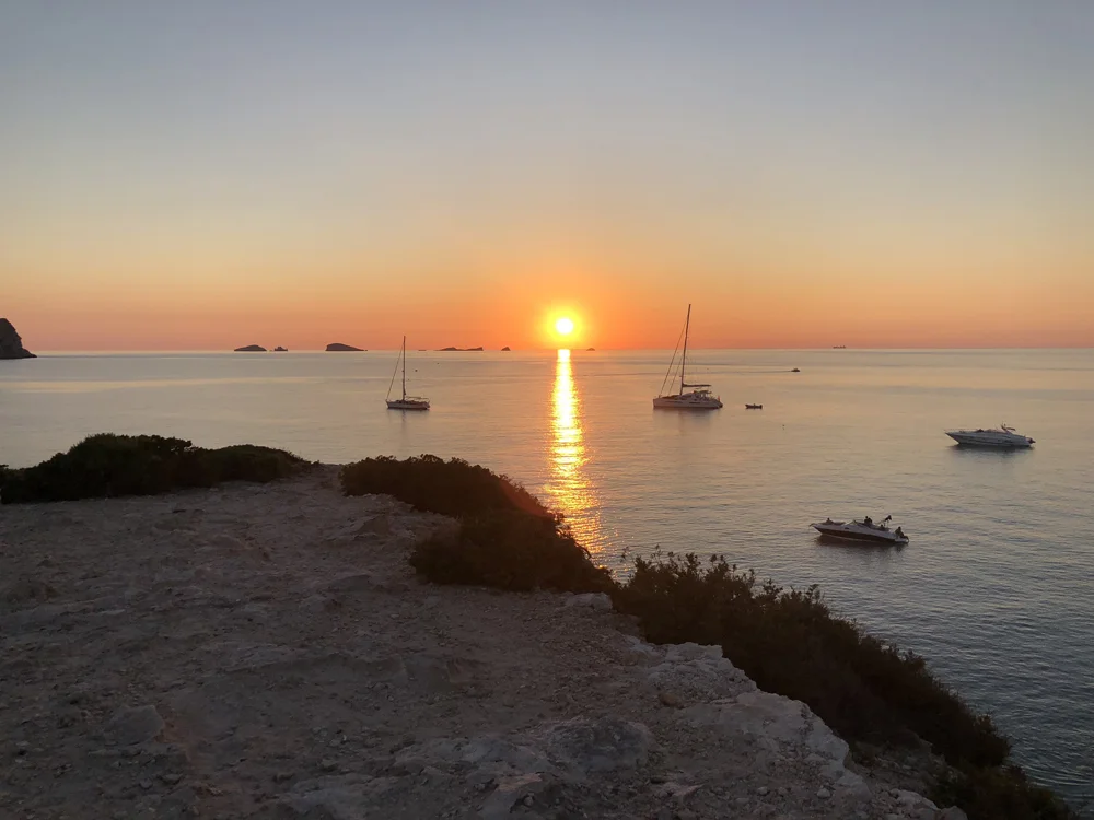 Tonight’s summer solstice setting over the Mediterranean Sea from Northern Ibiza
