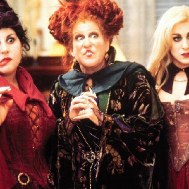 Winnie Sanderson (played by Bette Midler) in Hocus Pocus. Pure comedy creepiness.