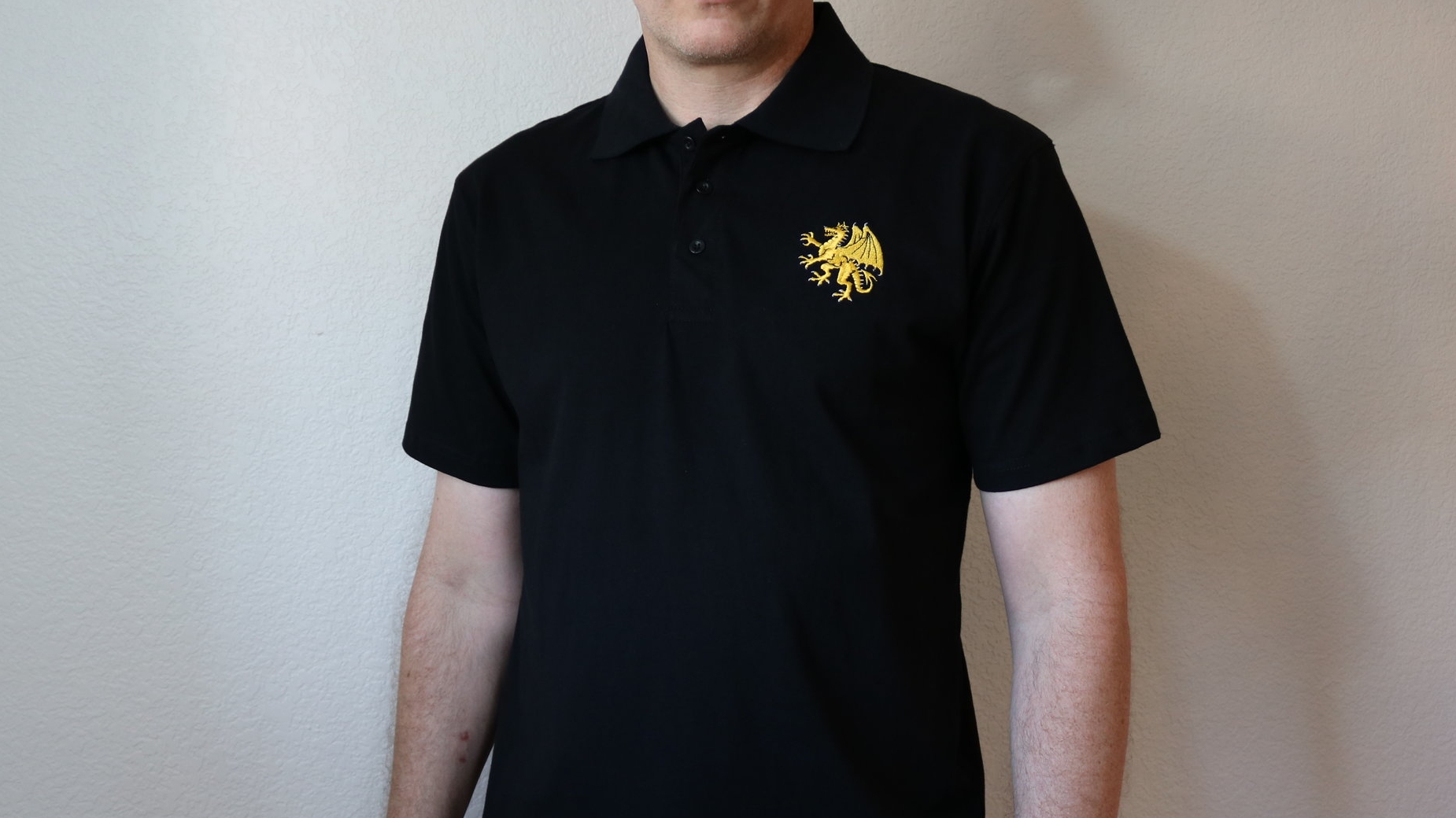 Big Scary Dragon Brand black polo shirt
